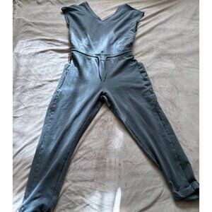 Patagonia Organic Cotton Roaming Jumpsuit - Women's - Plume Grey / Blue, Medium